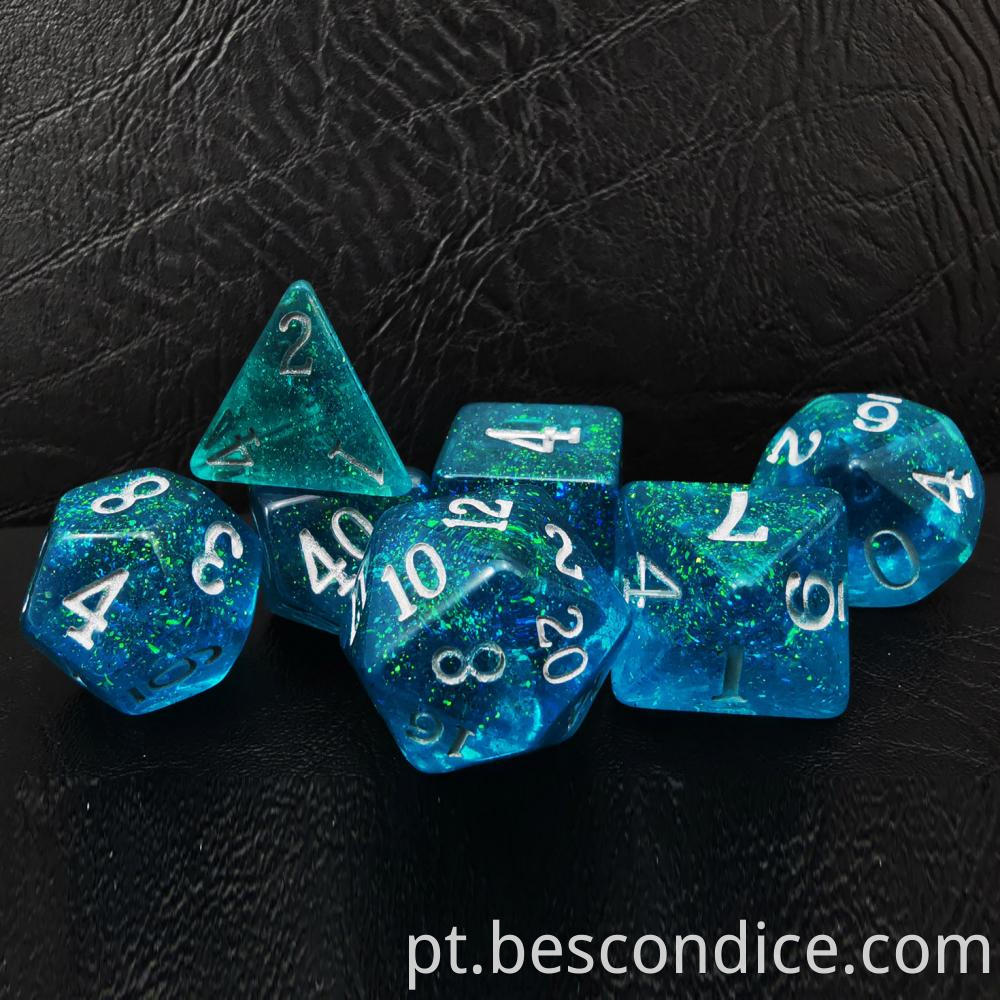 Blue Sparkling Shimmery Rpg Game Dice 2